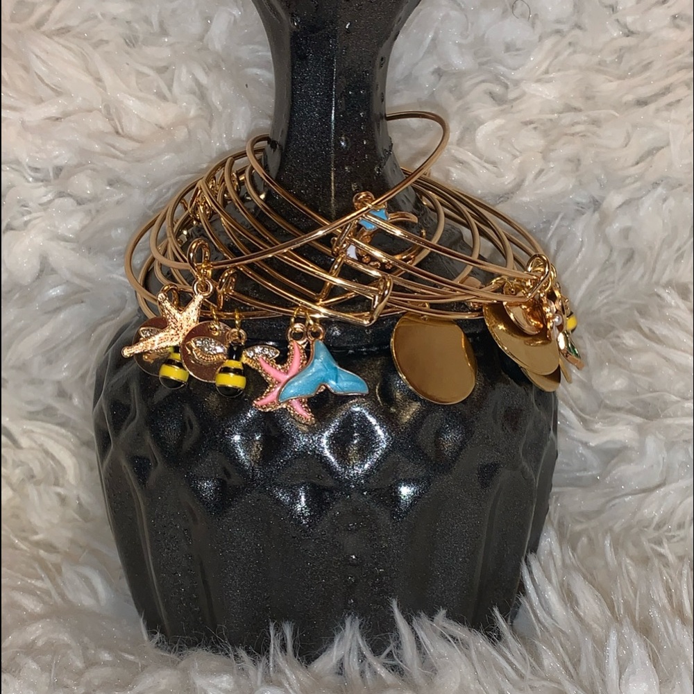 3 bracelets for $40Gold stainless steel